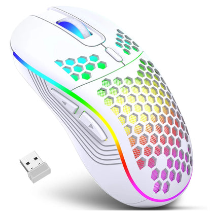 2.4G Wireless RGB Mouse Adjustable DPI Honeycomb Design 